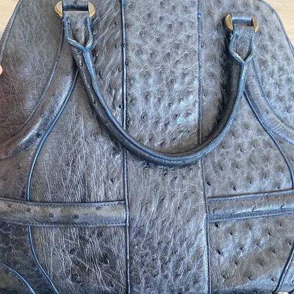Alexander McQueen blue Novak bag - exotic ostrich leather - Picture 6 of 9